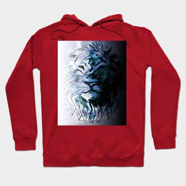 Twilight Lion Hoodie by TrueArtworxGraphics